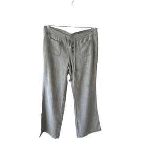 Level 99 Womens Linen Tencel Pants Size 28 Gray Wide Leg Drawstring NWT